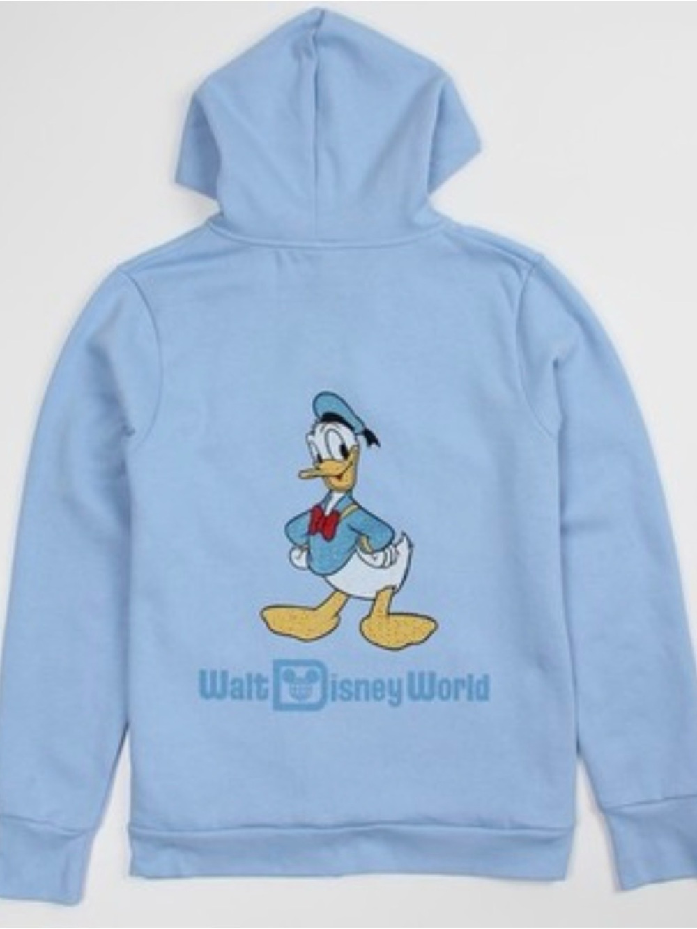 Disney World Light Blue Rhinestone Donald Duck Full Zip Hoodie